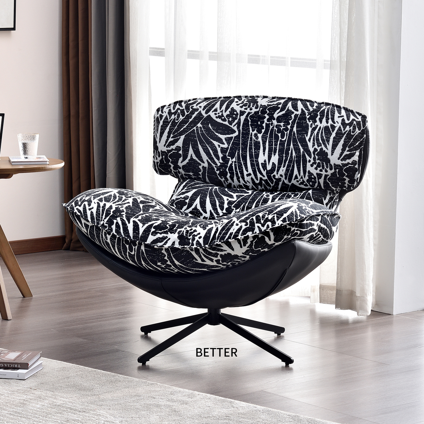 意式轻奢单人沙发椅设计师客厅卧室阳台休闲躺椅家用懒人沙发转椅