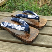 男士 木板人字拖木屐鞋 日式 新品 木屐拖鞋 时尚 钉扣木鞋 人字男