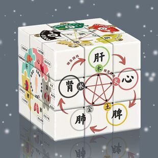 中医五脏六腑知识魔方三阶创意图案儿童学生益智玩具解压拼图礼物
