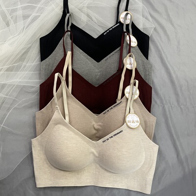 黛美芮新款5028早秋磨毛粉底液固定杯聚拢提拉吊带美背抹胸文胸女