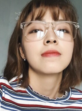 ULZZANG原宿瘦脸白色潮人平光镜