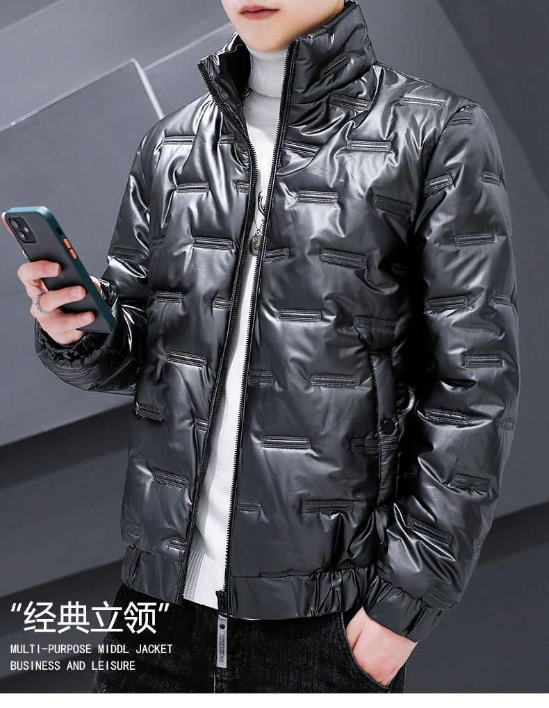2021亮面棉衣男冬季外套韩版立领修身加厚保暖棉袄棉服S016-P55，男装棉衣，星座1703A-1