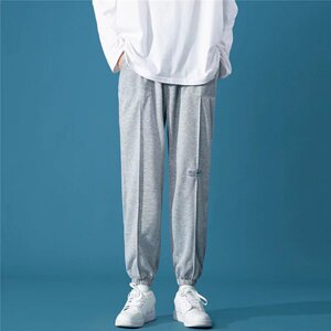 2025春秋新款韩版潮流束脚九分卫裤宽松灰色运动裤男士K2583-P25