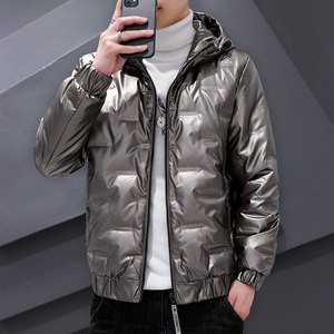 2025年新款男潮牌羽绒服白鸭绒亮面青少年夹克外套连帽 WT05-P85图片