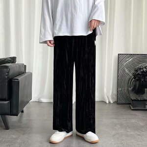 扎染裤子男欧美痞帅爱心情侣运动裤高级感炸街直筒阔腿金丝绒裤图片