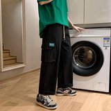 日系复古工装裤男潮流宽松百搭休闲裤子飘带拖地直筒裤KJ7514-P38，男装工装外套，星座1703A-1