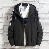 21年秋季ins港简约潮三条杠男士韩版潮流连帽外套JK652-P28，女装短外套，星座1703A-1