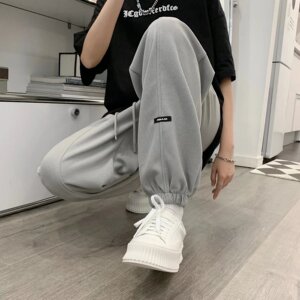 2025春季新款韩版华夫格休闲裤boy百搭潮流束脚长裤K23609-P28图片