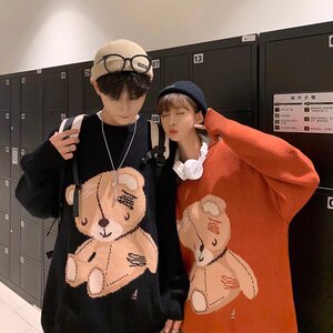 21秋冬季ins港风毛衣男秋冬加厚宽松百搭线衣潮流个性针织M03-P36,毛衫搭配卫衣好看吗图片