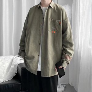 2025秋冬季新款港风工装衬衫男长袖ins潮牌宽松学生衬衣89155-P30图片