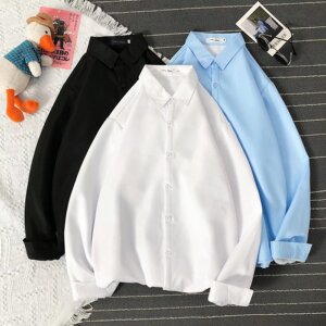 大力主推 5618A加绒-P28冬季男士修身长袖衬衫加厚商务男纯色衬衣图片