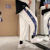 2025秋季新款isn港风印花九分束脚裤卫裤男潮百搭休闲裤T128-P30，男装休闲裤，星座1703A-1