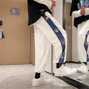 2025秋季新款isn港风印花九分束脚裤卫裤男潮百搭休闲裤T128-P30图片