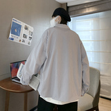 2025春季新款竖条纹衬衫长袖潮男原宿风复古痞帅衬衣CS1152-P28，男装衬衫，星座1703A-1