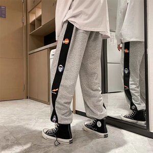 2025秋季新款isn港风印花九分束脚裤卫裤男潮百搭休闲裤T128-P30图片