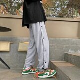 2025春秋季新款排扣裤潮痞帅宽松潮牌华夫格束脚卫裤KZ0630-P30，男装休闲裤，星座1703A-1