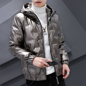 2025年新款男潮牌羽绒服白鸭绒亮面青少年夹克外套连帽WT05-P85