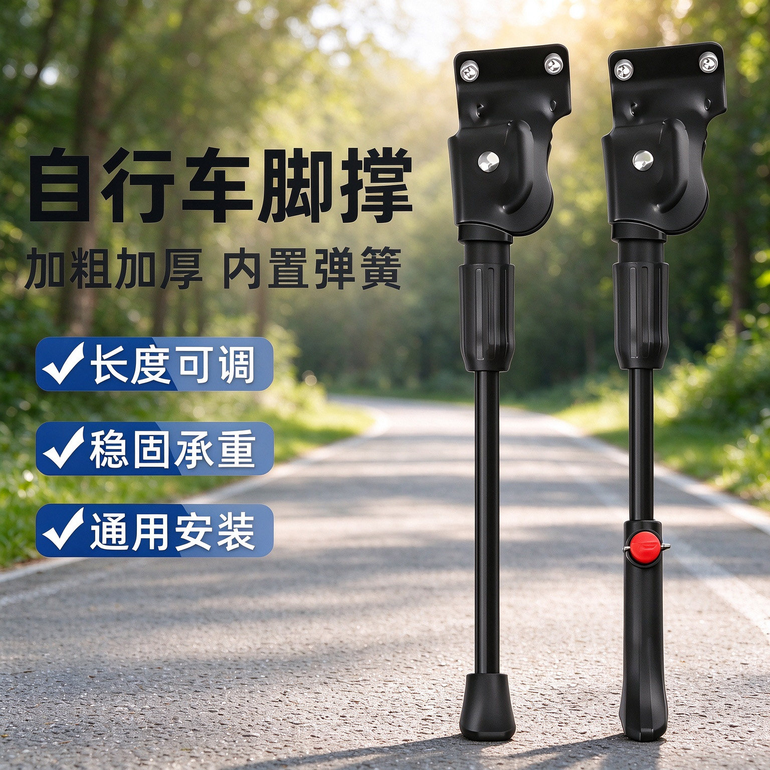 自行车脚撑单车脚撑16寸20寸山地自行车支架脚撑车梯通用配件大全