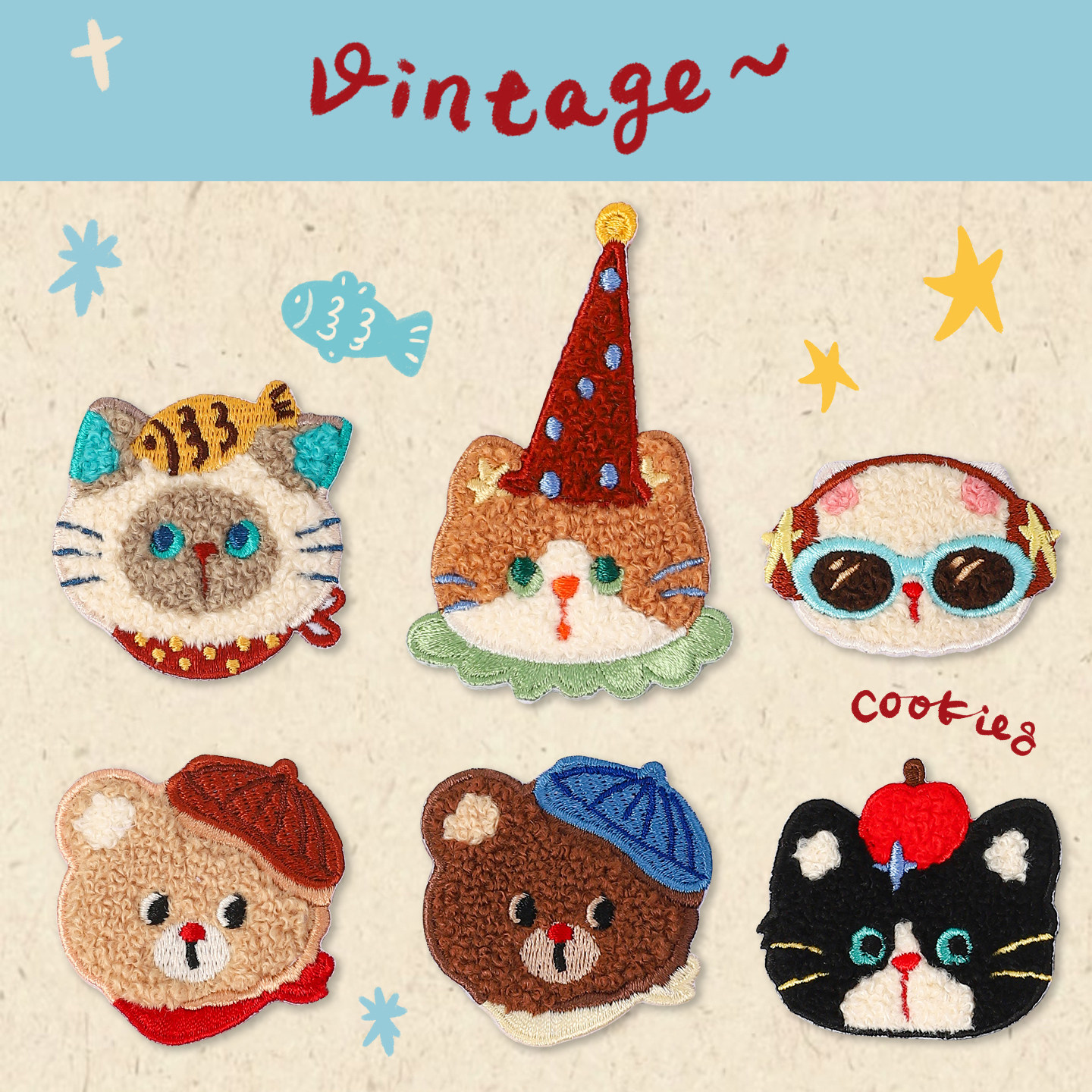 自粘可爱毛绒猫咪刺绣布贴手机围巾包包装饰贴衣服破洞修补补丁贴,居家布艺,布贴,淘宝优惠券,粉丝福利购,淘宝优惠卷