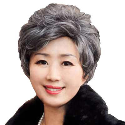 女王节礼物送妈妈真发花白色女士