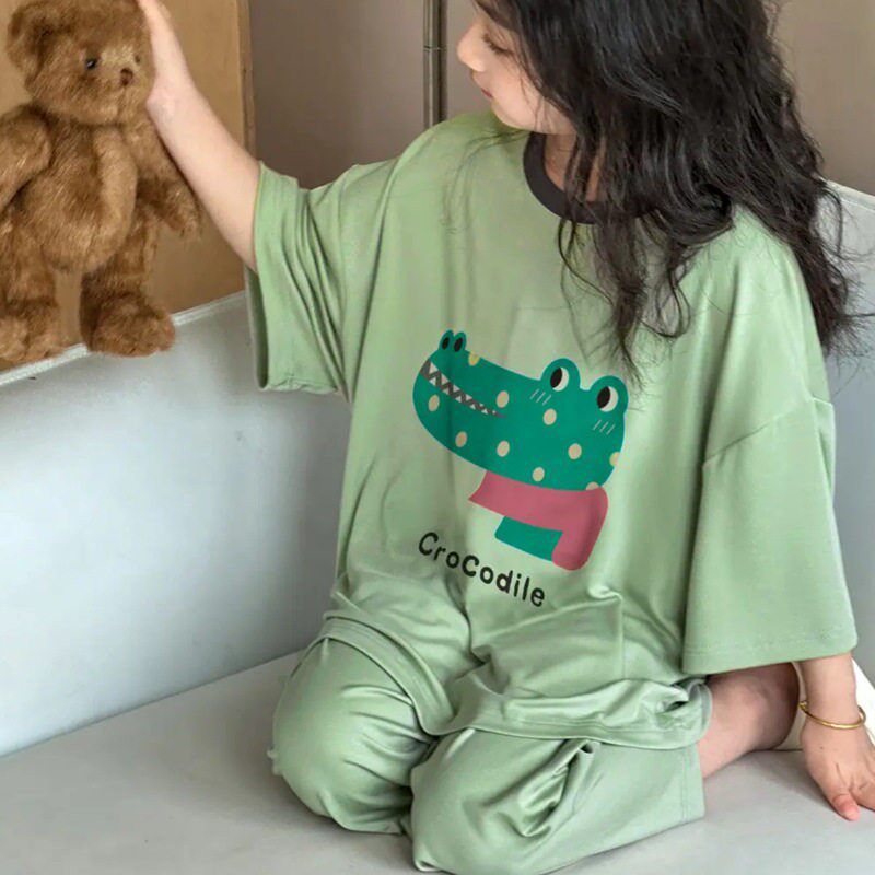 儿童莫代尔七分袖睡衣套装夏季