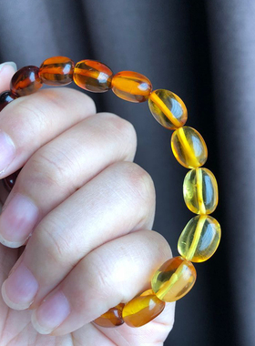 原矿天然无优化血珀组合手链