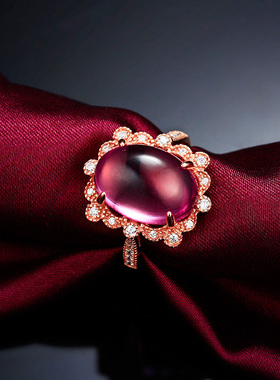 镀18k玫瑰金送妈妈托帕石戒指