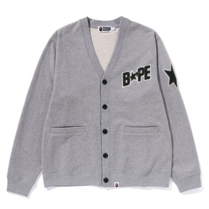 BAPE 卫衣开衫 字母星标贴布外套 日本代购 STA SWEAT CARDIGAN