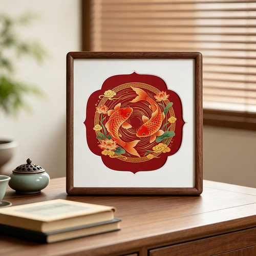 异形卡纸实木画框装裱圆形30x33*38黑胡桃木榫卯木质原木相框空框