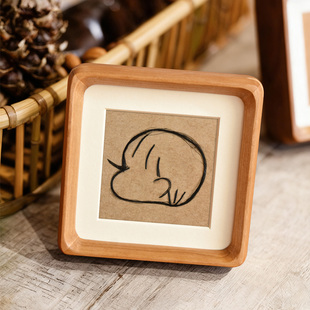 胎发纪念品制作胎毛自制相框婴儿宝宝满月diy实木摆台摆件画手作