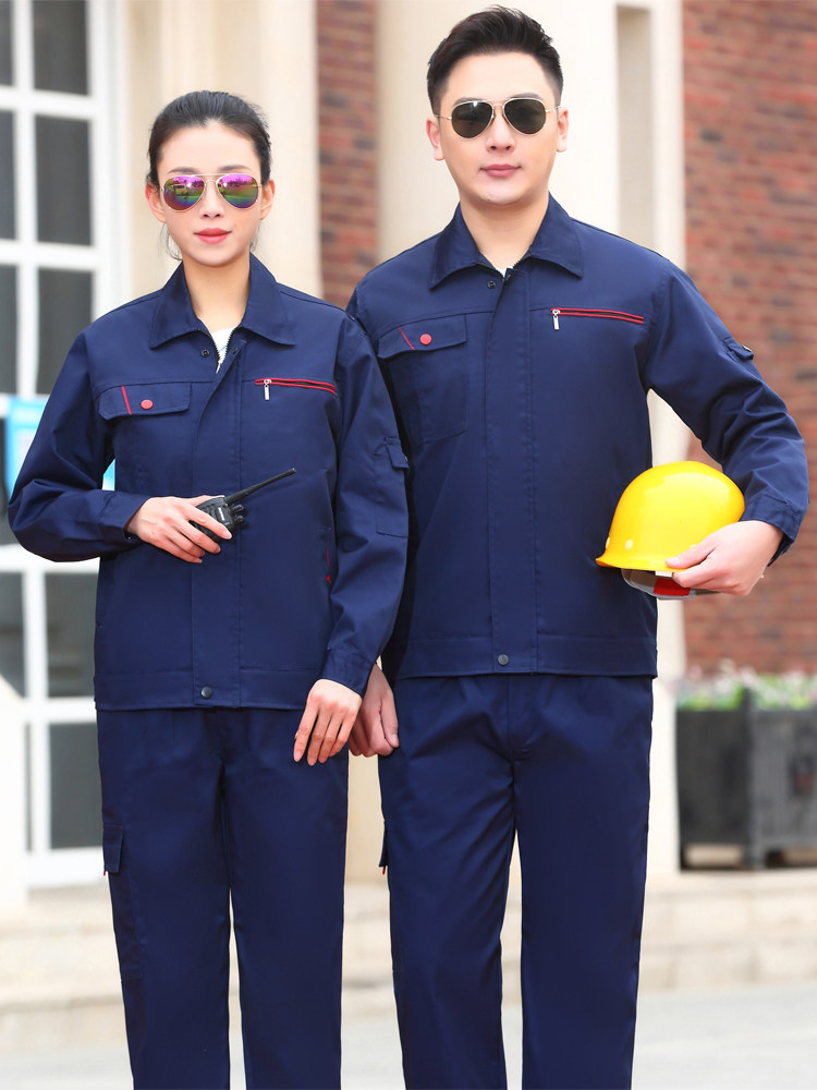 秋冬季汽修车间工作服套装男士工人电焊耐磨长袖劳保服工装厂服