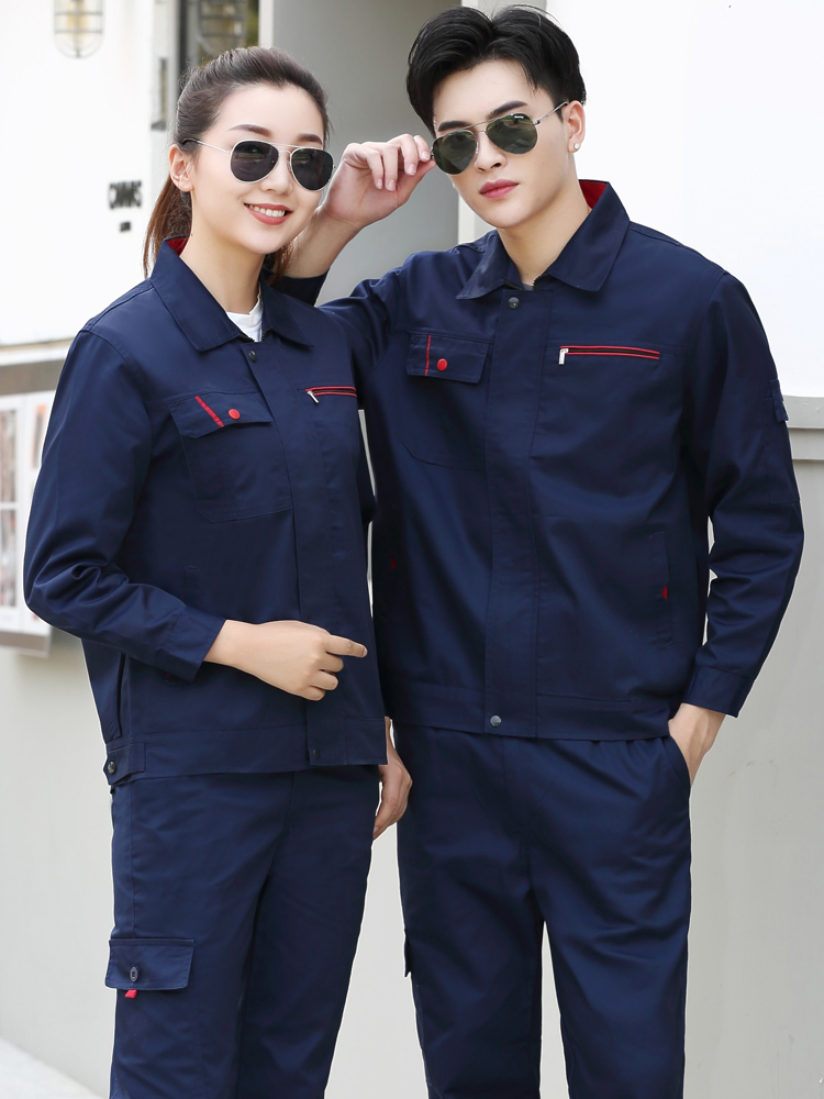 长袖耐磨工作服拉链口袋