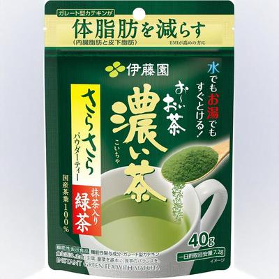 宇治抹茶日本伊藤园人气绿茶粉浓绿茶粉冷热可泡日式冲泡速溶40g