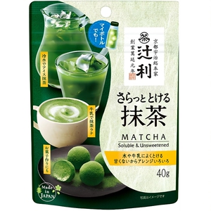 宇治抹茶粉日本进口辻利茶铺抹茶粉无糖冲饮烘焙速溶纯抹茶粉40g