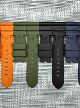 适配panerai手表带原装胖大海441氟橡胶24mm配件男沛纳海橡胶表带