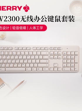 CHERRY樱桃DW2300无线键盘鼠标键鼠套装女生办公轻音全尺寸104键