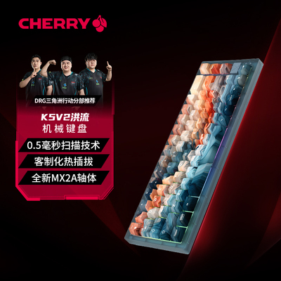 CHERRY K5V2机械键盘 客制化热插拔 65键红轴电竞键盘