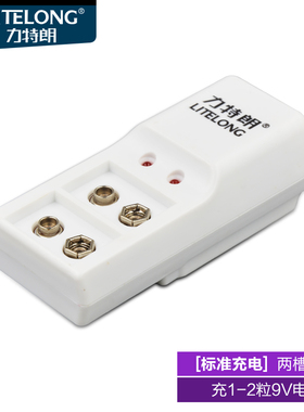 力特朗 9v方形镍氢标准B09充电器6F22万用表无线话筒测体温仪器仪表九伏双槽独立充电电池充电器