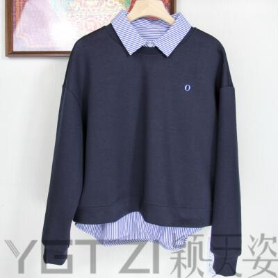 菲玛掂圆领卫衣衬衫马甲两件套