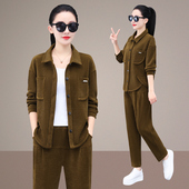 运动套装 卫衣妈妈装 女春秋季 开衫 休闲服两件套 2025年新款 洋气开衫