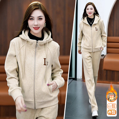 维奈菲聚酯纤维冬连帽两件套新款