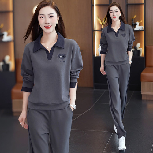 2026新款POLO领卫衣运动套装女
