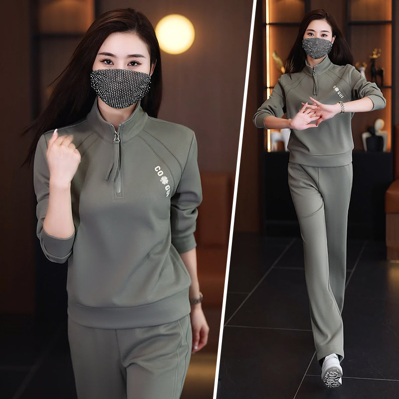 妈妈秋装运动服卫衣洋气40岁50时尚穿搭中老年女秋季气质婆婆套装