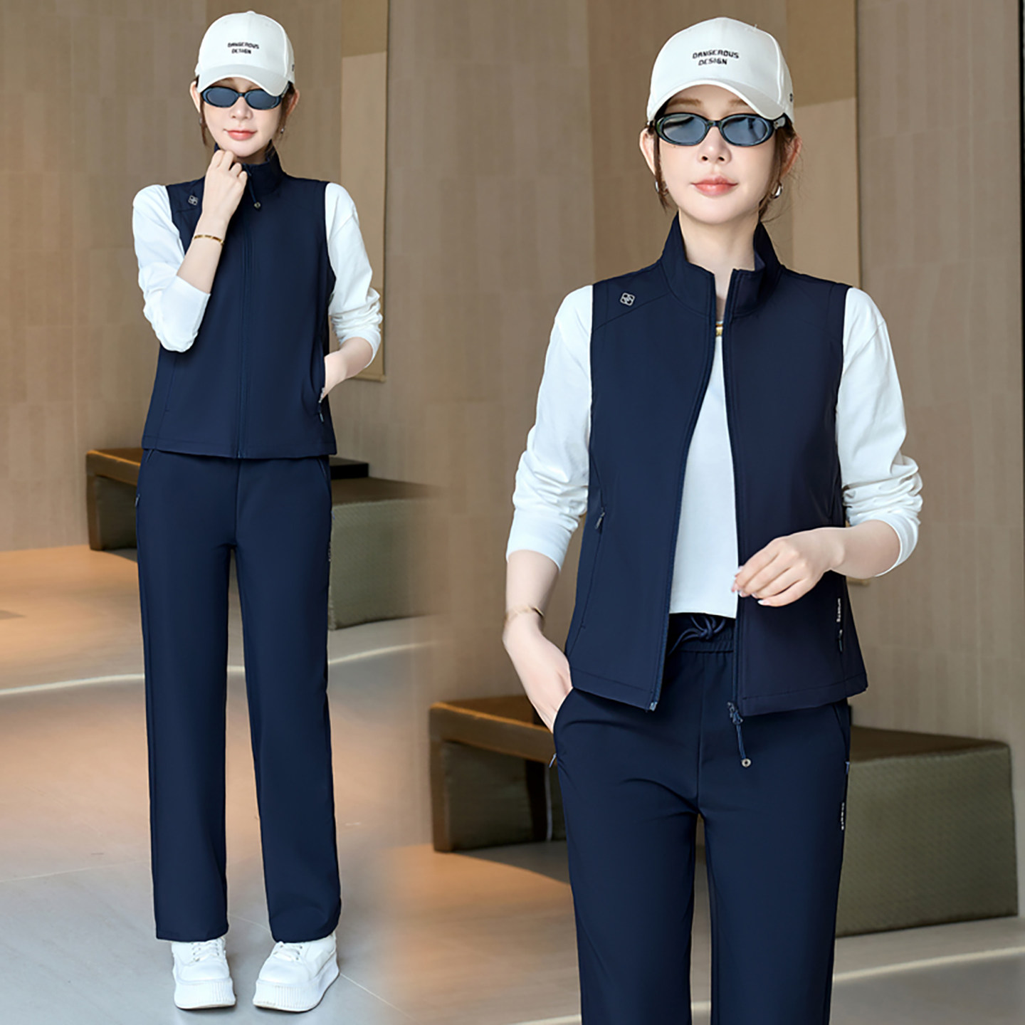 运动风立领拉链马甲女时尚百搭减龄显瘦休闲马夹2026新款秋季上衣