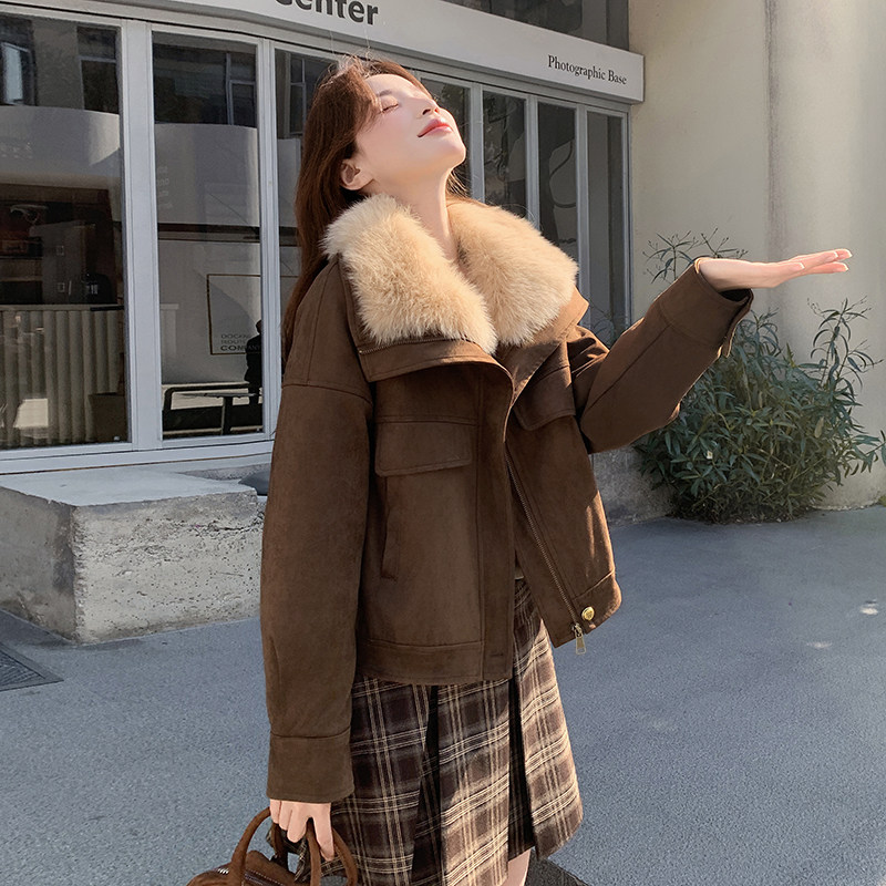 复古风大毛领派克羽绒服女款保暖白鸭绒短款90绒美拉德咖色外套女,女装/女士精品,派克服,淘宝优惠券,粉丝福利购,淘宝优惠卷