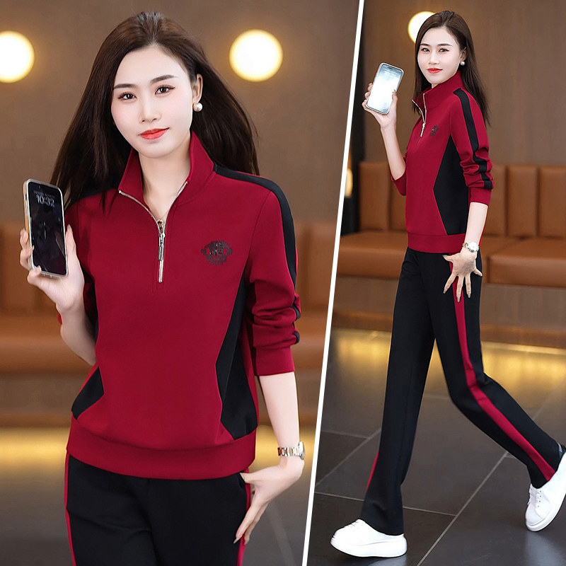 2025年立领休闲运动套装女春秋季妈妈装新款女士减龄休闲服两件套,女装/女士精品,休闲运动套装,淘宝优惠券,粉丝福利购,淘宝优惠卷