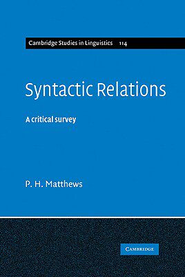 【预售】Syntactic Relations: A Critical Survey