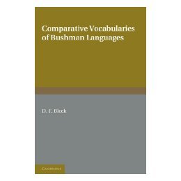 【预售】Comparative Vocabularies of Bushman Languages
