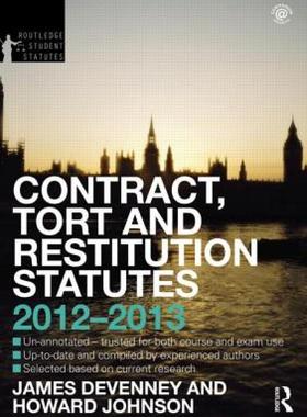 【预售】Contract, Tort and Restitution Statutes 2012-2013