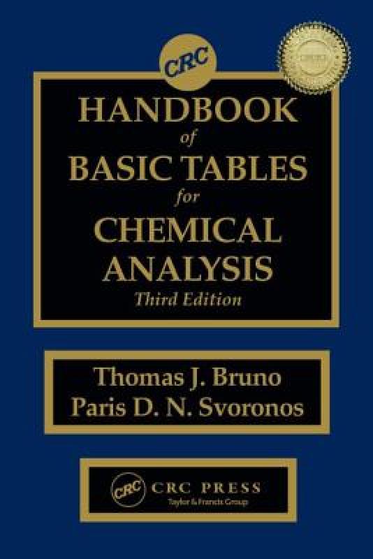 【预售】CRC Handbook of Basic Tables for Chemical Analysis
